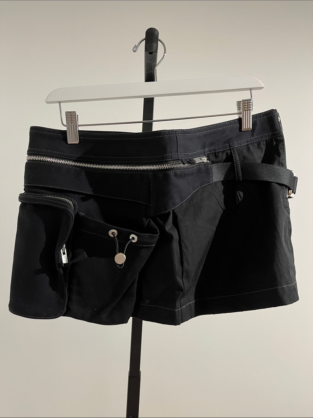 Dion Lee Black Mini Utility Skirt with Pocket and Belt - Picture 4 of 10